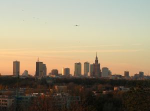 Wieżowce, a panorama Warszawy
